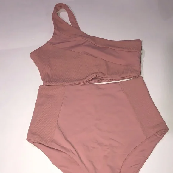 L space Jackie bikini bottoms pink high waisted/Ribbed Celeste Bikini Top - Picture 3 of 9